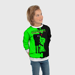 Свитшот детский Любовь Эндермена и Крипера Майнкрафт, цвет: 3D-белый — фото 2