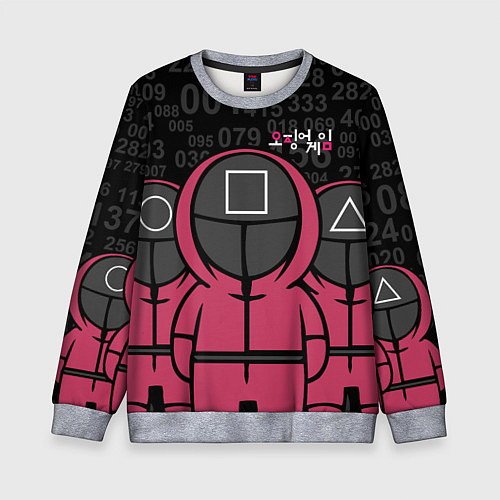 Детский свитшот SQUID GAME: ФИГУРКИ СТРАЖЕЙ / 3D-Меланж – фото 1