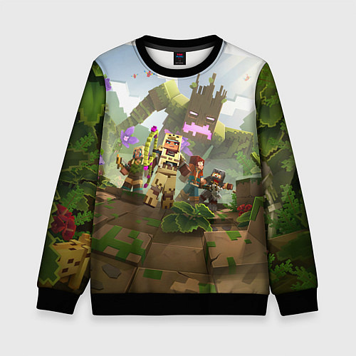Детский свитшот МАЙНКРАФТ ГЕРОИ ПРОТИВ ЗЛА / 3D-Черный – фото 1