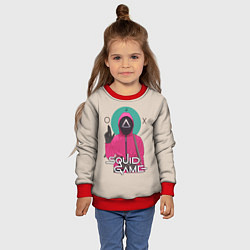 Свитшот детский Squid game - Игра в кальмара треугольник, цвет: 3D-красный — фото 2