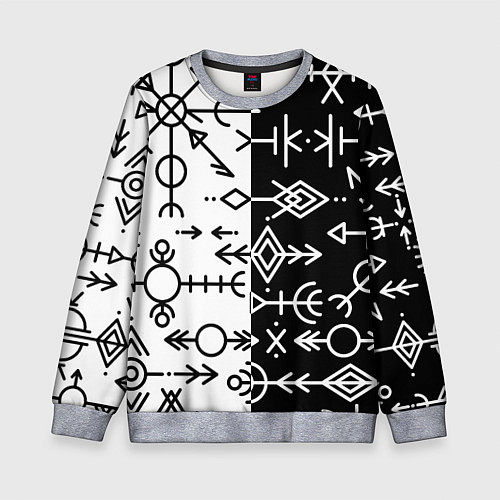 Детский свитшот ДРЕВНИЕ СЛАВЯНСКИЕ РУНЫ / 3D-Меланж – фото 1