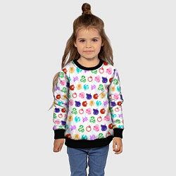 Свитшот детский 7 СМЕРТНЫХ ГРЕХОВ ЦВЕТНОЙ ПАТТЕРН СИМВОЛЫ, цвет: 3D-черный — фото 2