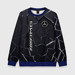 Свитшот детский Mercedes AMG 3D плиты, цвет: 3D-синий