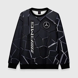 Свитшот детский Mercedes AMG 3D плиты, цвет: 3D-черный