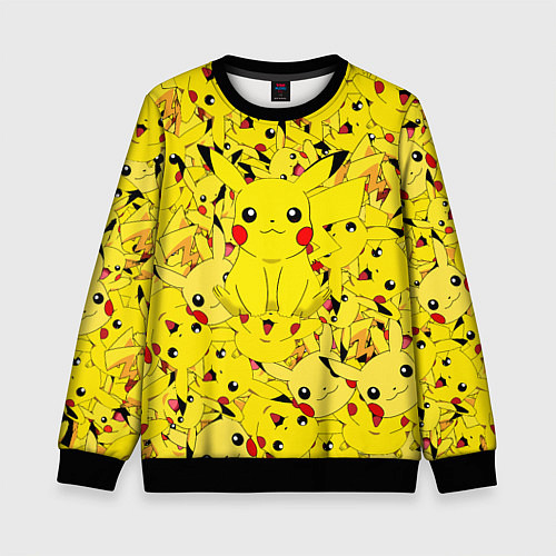 Детский свитшот ПИКАЧУ ПОКЕМОН PIKA PIKA / 3D-Черный – фото 1