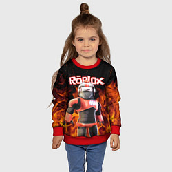 Свитшот детский ROBLOX FIRE РОБЛОКС ОГОНЬ ПОЖАРНЫЙ, цвет: 3D-красный — фото 2