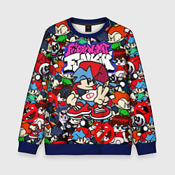 Свитшот детский FRIDAY NIGHT FUNKIN ВСЕ ПЕРСОНАЖИ, цвет: 3D-синий