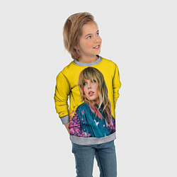 Свитшот детский Красотка Тейлор, цвет: 3D-меланж — фото 2