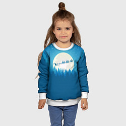 Свитшот детский Санта с Оленями, цвет: 3D-белый — фото 2