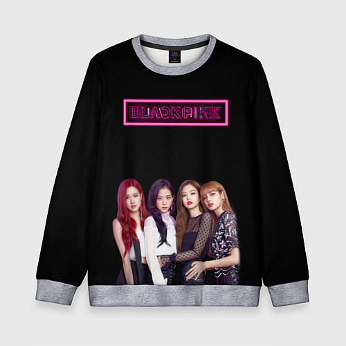 Детский свитшот BLACKPINK NEON / 3D-Меланж – фото 1