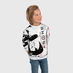 Свитшот детский GHOST OF TSUSHIMA ПРИЗРАК ЦУСИМЫ БЕЛЫЙ, цвет: 3D-белый — фото 2