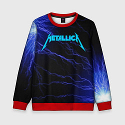 Свитшот детский METALLICA BLUE FLASH МЕТАЛЛИКА СИНИЕ МОЛНИИ, цвет: 3D-красный