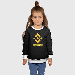 Свитшот детский БИНАНС ЛОГО CARBON BINANCE LOGO, цвет: 3D-белый — фото 2