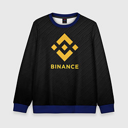 Свитшот детский БИНАНС ЛОГО CARBON BINANCE LOGO, цвет: 3D-синий