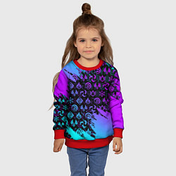 Свитшот детский GENSHIN NEON PATTERN SYMBOL НЕОН ЭМБЛЕМЫ, цвет: 3D-красный — фото 2