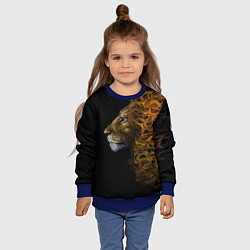 Свитшот детский ПЛАМЕННЫЙ ЛЕВ, цвет: 3D-синий — фото 2