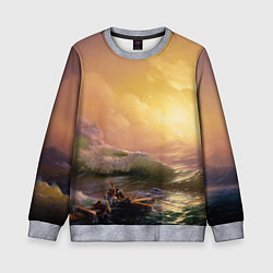 Детский свитшот Шторм в море девятый вал