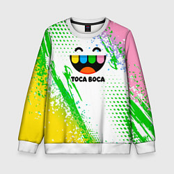 Свитшот детский Toca Boca: Улыбашка, цвет: 3D-белый