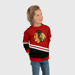 Свитшот детский Chicago Blackhawks, NHL, цвет: 3D-красный — фото 2