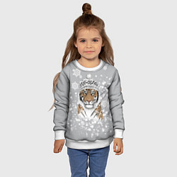 Свитшот детский Снежный тигр, цвет: 3D-белый — фото 2