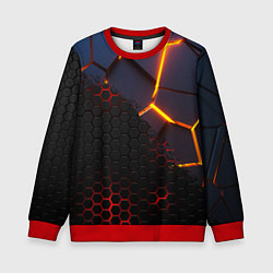 Свитшот детский 3D РАЗЛОМ И СТАЛЬНАЯ БРОНЯ ПОПУЛЯРНЫЕ ТЕКСТУРЫ, цвет: 3D-красный