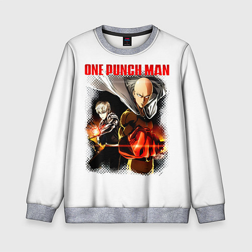 Детский свитшот Сайтама и Генос One Punch-Man / 3D-Меланж – фото 1
