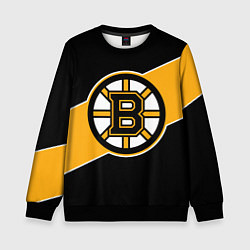 Свитшот детский Бостон Брюинз, Boston Bruins, цвет: 3D-черный