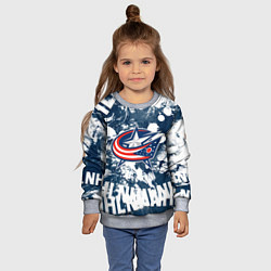 Свитшот детский Коламбус Блю Джекетс, Columbus Blue Jackets, цвет: 3D-меланж — фото 2