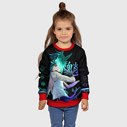 Свитшот детский Genshin Impact: Сяо, цвет: 3D-красный — фото 2