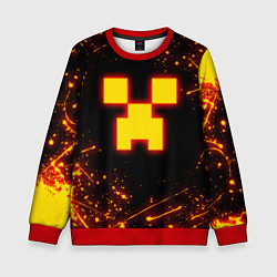 Свитшот детский ОГНЕННЫЙ КРИПЕР, МАЙНКРАФТ, цвет: 3D-красный