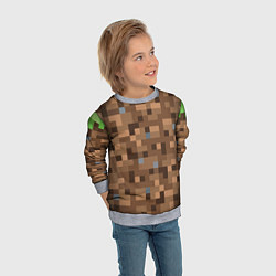 Свитшот детский ЗЕМЛЯ DIRT MINECRAFT, цвет: 3D-меланж — фото 2