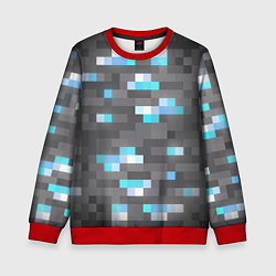 Свитшот детский АЛМАЗНАЯ РУДА DIAMOND ORE MINCRAFT, цвет: 3D-красный