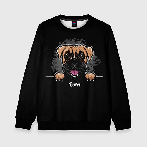 Детский свитшот Боксёр Boxer / 3D-Черный – фото 1