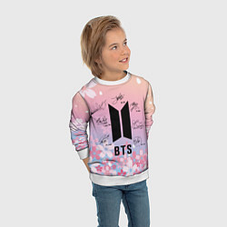 Свитшот детский BTS БТС АВТОГРАФЫ УЧАСТНИКОВ, цвет: 3D-белый — фото 2