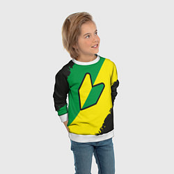 Свитшот детский JDM GREEN YELLOW LOGO, цвет: 3D-белый — фото 2