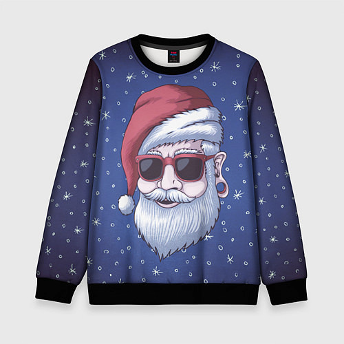 Детский свитшот САНТА ХИПСТЕР SANTA HIPSTER / 3D-Черный – фото 1