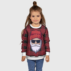 Свитшот детский SANTA HIPSTER САНТА ХИПСТЕР, цвет: 3D-белый — фото 2