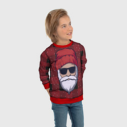 Свитшот детский SANTA HIPSTER САНТА ХИПСТЕР, цвет: 3D-красный — фото 2