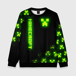 Свитшот детский MINECRAFT NEON LOGO CREEPER, цвет: 3D-черный