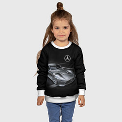 Свитшот детский Mercedes-Benz motorsport black, цвет: 3D-белый — фото 2
