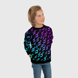 Свитшот детский JOJOS BIZARRE ADVENTURE NEON PATTERN НЕОН УЗОР, цвет: 3D-черный — фото 2