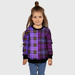 Свитшот детский Purple Checkered, цвет: 3D-черный — фото 2