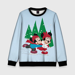 Свитшот детский Mickey and Minnie skating, цвет: 3D-черный