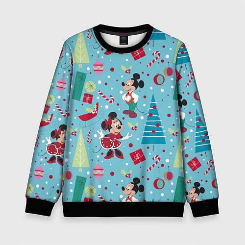 Детский свитшот Mickey and Minnie pattern / 3D-Черный – фото 1