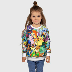 Свитшот детский АНИМЕ, ПОКЕМОНЫ ВСЕ ПЕРСОНАЖИ POKEMON, цвет: 3D-белый — фото 2