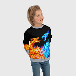 Свитшот детский FIRE DRAGONS ОГНЕННЫЕ ДРАКОНЫ, цвет: 3D-меланж — фото 2