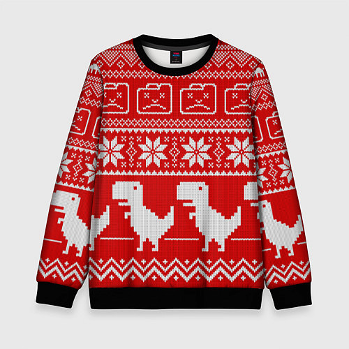 Детский свитшот Вязаный принт / 3D-Черный – фото 1