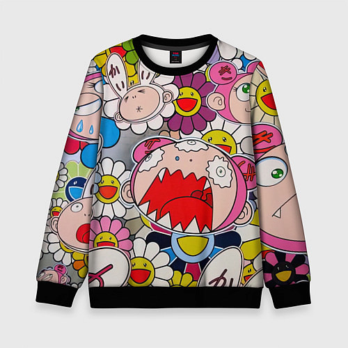 Детский свитшот Takashi Murakami кричащий арт / 3D-Черный – фото 1