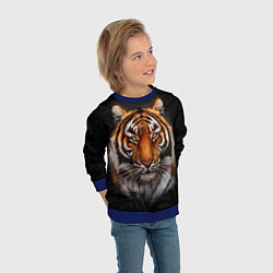 Свитшот детский Реалистичный тигр Realistic Tiger, цвет: 3D-синий — фото 2
