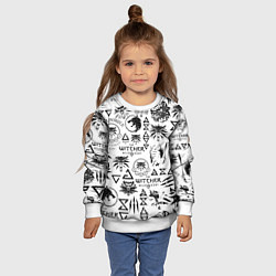 Свитшот детский THE WITCHER LOGOBOMBING ЧЁРНО БЕЛЫЙ ВЕДЬМАК ПАТТЕР, цвет: 3D-белый — фото 2